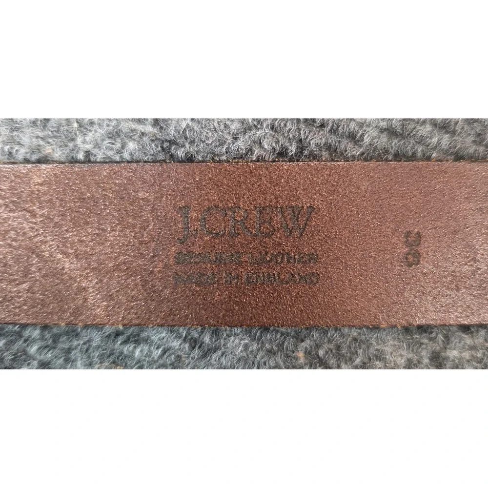 J Crew Leather Belt 36 Brown England